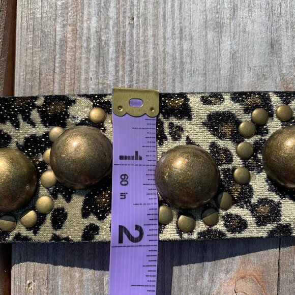 Vintage Leopard Print Belt with Gold Accents - Picture 11 of 13